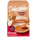 Delectables Lickable Treat Savory Broths Non-Seafood Recipe & Chicken Grain-Free Lickable Cat Treats, 1.4-oz pouch, pack of 12