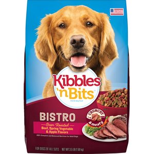 Kibbles 'n Bits Bistro Oven Roasted Beef, Spring Vegetable & Apple Flavor Dry Dog Food, 3.5-lb bag
