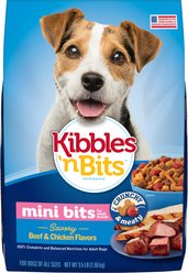 Kibbles 'n Bits Mini Bits Savory Beef & Chicken Flavors Small Breed Dry Dog Food, 3.5-lb bag