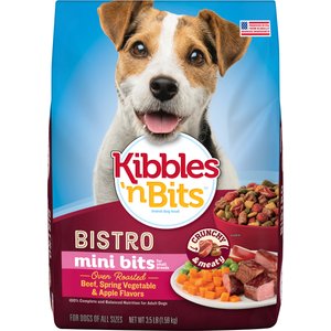 Kibbles 'n Bits Bistro Mini Bits Beef, Vegetable & Apple Small Breed Dry Dog Food, 3.5-lb bag
