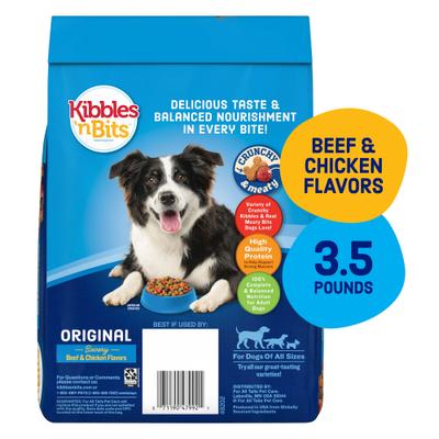 Show full view: Kibbles 'n Bits Original Savory Beef & Chicken Flavors Dry Dog Food, 3.5-lb bag slide 3 of 13