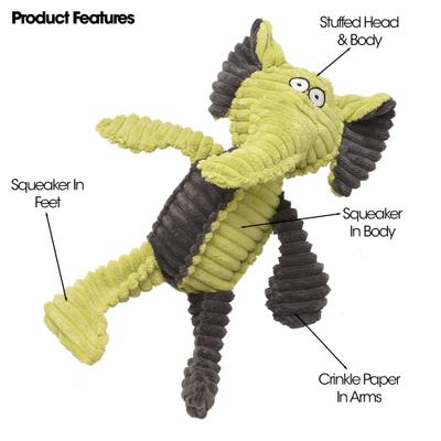 Show full view: PetRageous Designs RibRabeous Elephant Squeak Plush Toy, Green, 13.5-in slide 3 of 3