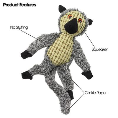 Show full view: PetRageous Designs HangRageous Lemur Squeak Plush Toy, Grey, 17-in slide 3 of 3