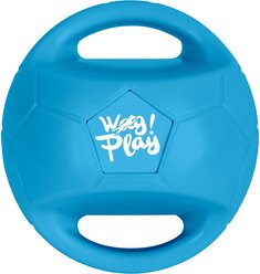 allforpaws Wag Play Squeaky Rope Tug Ball Dog Toy, Blue, Medium: 5.5-in