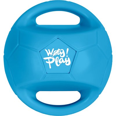 allforpaws allforpaws Wag Play Squeaky Rope Tug Ball Dog Toy, Blue, Medium: 5.5-in
