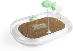 allforpaws Lifestyle 4 Pets Runway Scratcher Cat Toy with Catnip, White, 17.7 x 12.6 x 2.36-in slide 2 of 3