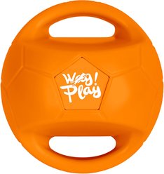 allforpaws Wag Play Squeaky Rope Tug Ball Dog Toy, Orange, Large: 7.4-in