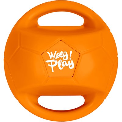 allforpaws allforpaws Wag Play Squeaky Rope Tug Ball Dog Toy, Orange, Large: 7.4-in