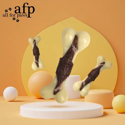 Show full view: allforpaws Super Nylon Beef Bone Appetit Flavor Infused Tough Dog Chew Toy, Red, Large: 8.3 x 3 x 1.8-in slide 7 of 10