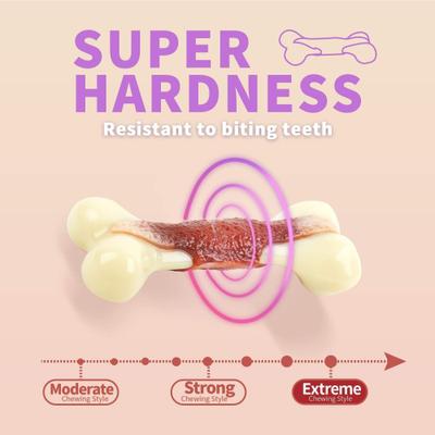 Show full view: allforpaws Super Nylon Beef Bone Appetit Flavor Infused Tough Dog Chew Toy, Red, Large: 8.3 x 3 x 1.8-in slide 3 of 10