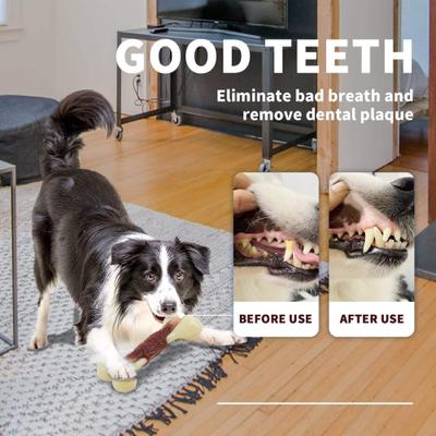 Show full view: allforpaws Super Nylon Beef Bone Appetit Flavor Infused Tough Dog Chew Toy, Red, Medium: 6 x 2.4 x 1.4-in slide 5 of 10