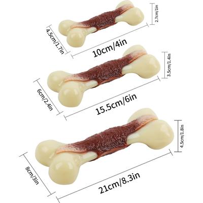 Show full view: allforpaws Super Nylon Beef Bone Appetit Flavor Infused Tough Dog Chew Toy, Red, Small: 4 x 1.7 x 1-in slide 6 of 9