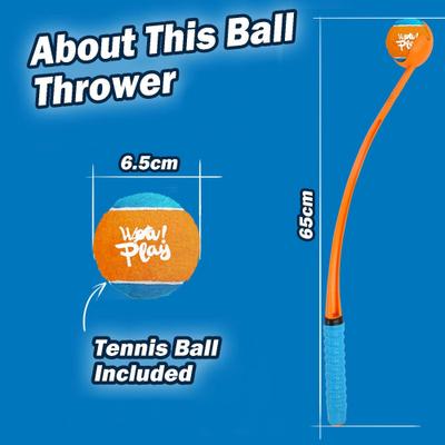 Show full view: allforpaws Wow Play Ball Thrower Launcher Dog Toy, Multi-Color, 25.6 x 3.8 x 2.7-in slide 5 of 6