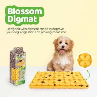 Show full view: allforpaws Blossom Digmat Refill Treat Dispensing Dog Toy, Yellow, 13 x 8-in slide 5 of 9