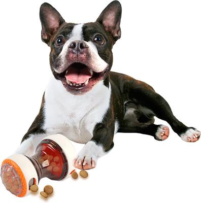 Show full view: allforpaws Power Pup Treat Dispensing Dog Toy, Orange, 6 x 3.3 x 3.3-in slide 2 of 5