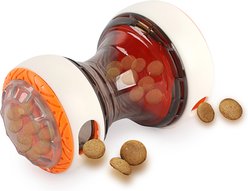 allforpaws Power Pup Treat Dispensing Dog Toy, Orange, 6 x 3.3 x 3.3-in