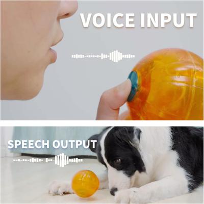 Show full view: allforpaws Calming Pals Anti Anxiety Speaking Ball Dog Toy, Orange, 3.14-in slide 2 of 9