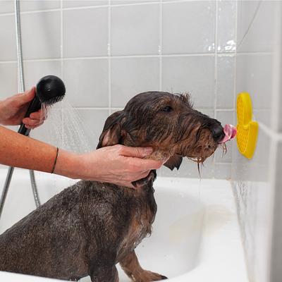 Show full view: allforpaws Calming Pals Bath Anti Anxiety Duck Refill Treat Dispensing Dog Toy, Yellow, 4.53 x 4.13 x 0.98-in slide 2 of 4