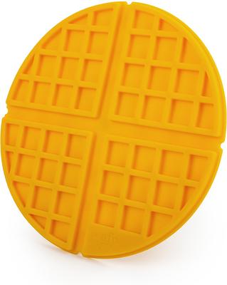 Show full view: allforpaws Calming Pals Wowfle Lick Mat Refill Treat Dispensing Dog Toy, Yellow, 7.9 x 7.9-in slide 6 of 6