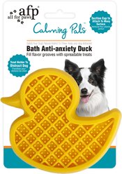 allforpaws Calming Pals Bath Anti Anxiety Duck Refill Treat Dispensing Dog Toy, Yellow, 4.53 x 4.13 x 0.98-in