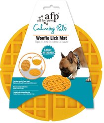 allforpaws Calming Pals Wowfle Lick Mat Refill Treat Dispensing Dog Toy, Yellow, 7.9 x 7.9-in