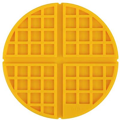 Show full view: allforpaws Calming Pals Wowfle Lick Mat Refill Treat Dispensing Dog Toy, Yellow, 7.9 x 7.9-in slide 4 of 6