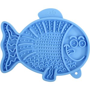 allforpaws Calming Pals Lick A Fish Refill Treat Dispensing Cat Toy, Blue, 7.1 x 5.8 x 0.6-in