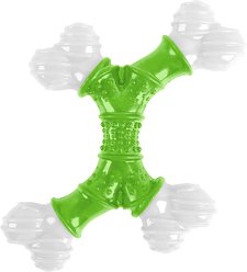 allforpaws Dental X-Bone Chew Dog Toy, Green, 7.8 x 7.0 x 1.3-in slide 2 of 3