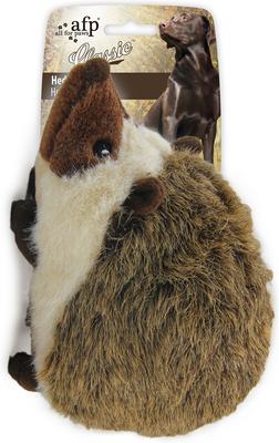 Show full view: allforpaws Classic Hedgehog Squeaky Plush Dog Toy, Brown, Small slide 8 of 10