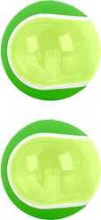 allforpaws Meta Vibrant Squeaky Ball Dog Toy, Green, 2.5 x 2.5 x 2.5-in, 2 count slide 2 of 2