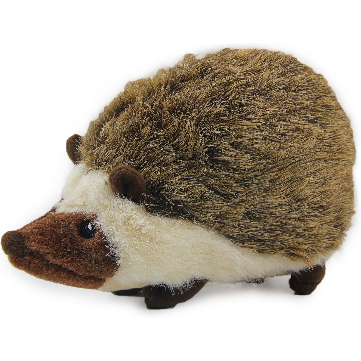allforpaws Classic Hedgehog Squeaky Plush Dog Toy, Brown, Small