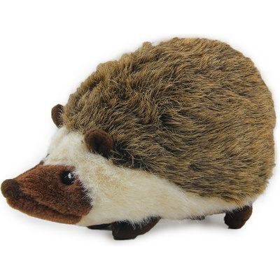 allforpaws allforpaws Classic Hedgehog Squeaky Plush Dog Toy, Brown, Small