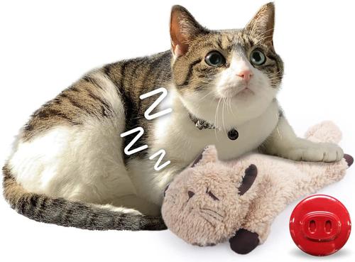 Show full view: allforpaws Lambswool Snoring Cuddler Plush Cat Toy, Brown, 11.4 x 6.1 x 2.17-in slide 8 of 10