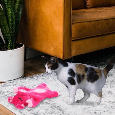 Show full view: allforpaws Snoring Cuddler Pig Modern Plush Cat Toy, Pink, 10.6 x 4.7 x 2.56-in slide 8 of 8