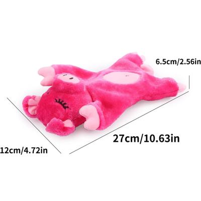 Show full view: allforpaws Snoring Cuddler Pig Modern Plush Cat Toy, Pink, 10.6 x 4.7 x 2.56-in slide 4 of 8