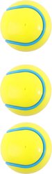 allforpaws Meta Squeeze TPR Squeaky Tennis Ball Dog Toy, Yellow, 2.6 x 2.6 x 2.6-in, 3 count slide 2 of 2