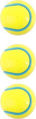 Show full view: allforpaws Meta Squeeze TPR Squeaky Tennis Ball Dog Toy, Yellow, 2.6 x 2.6 x 2.6-in, 3 count slide 2 of 2
