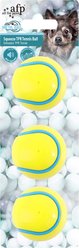 allforpaws Meta Squeeze TPR Squeaky Tennis Ball Dog Toy, Yellow, 2.6 x 2.6 x 2.6-in, 3 count
