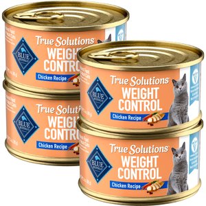 Blue Buffalo True Solutions Natural Weight Control Chicken Adult Wet Cat Food, 3-oz can, case of 4