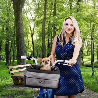 Show full view: allforpaws Travel Bicycle Deluxe Dog Carrier Bag, Grey slide 7 of 9