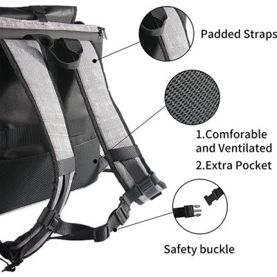Show full view: allforpaws Travel Backpack Dog Carrier, Grey slide 3 of 10