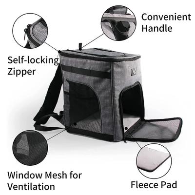 Show full view: allforpaws Travel Backpack Dog Carrier, Grey slide 2 of 10