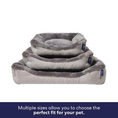 Show full view: Frisco Herringbone Cuffed Cuddler Dog & Cat Bed, Grey, Small slide 7 of 10