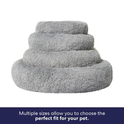 Show full view: Frisco Long Faux Fur Donut Cat & Dog Bed, Smoky Gray, Large slide 6 of 9