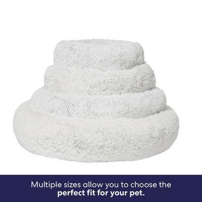 Show full view: Frisco Long Faux Fur Donut Cat & Dog Bed, Silver, Small slide 7 of 10