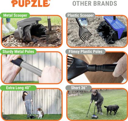 Show full view: Pupzle Dog Pooper Scooper with Bag Attachment, Lavender Scented, Grey, 25 Refill bags slide 6 of 11