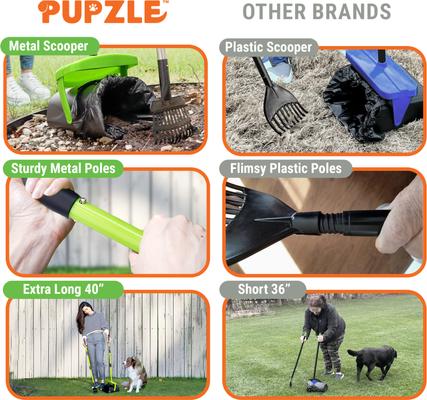 Show full view: Pupzle Dog Pooper Scooper with Bag Attachment, Lavender Scented, Green, 25 Refill bags slide 6 of 10
