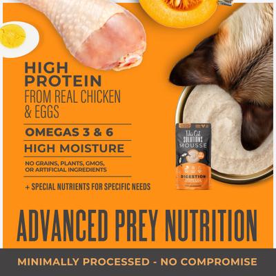Show full view: Tiki Cat Solutions Mousse Digestion Chicken & Egg Grain-Free Pate Wet Cat Food, 2.4-oz pouch, case of 12 slide 5 of 13