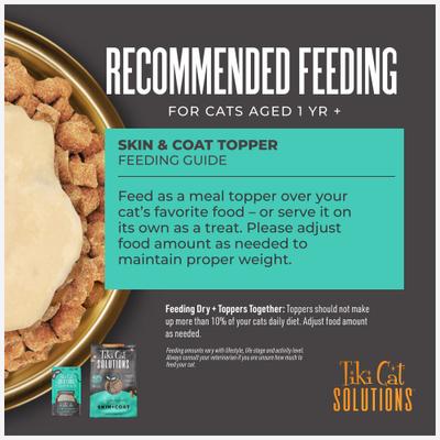 Show full view: Tiki Cat Solutions Topper Skin Coat Salmon Recipe in Broth Wet Cat Food Topper, 1.5-oz pouch, case of 12 slide 7 of 13