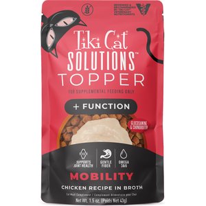 Tiki Cat Solutions Topper Mobility Chicken Recipe in Broth Wet Cat Food Topper, 1.5-oz pouch, case of 12